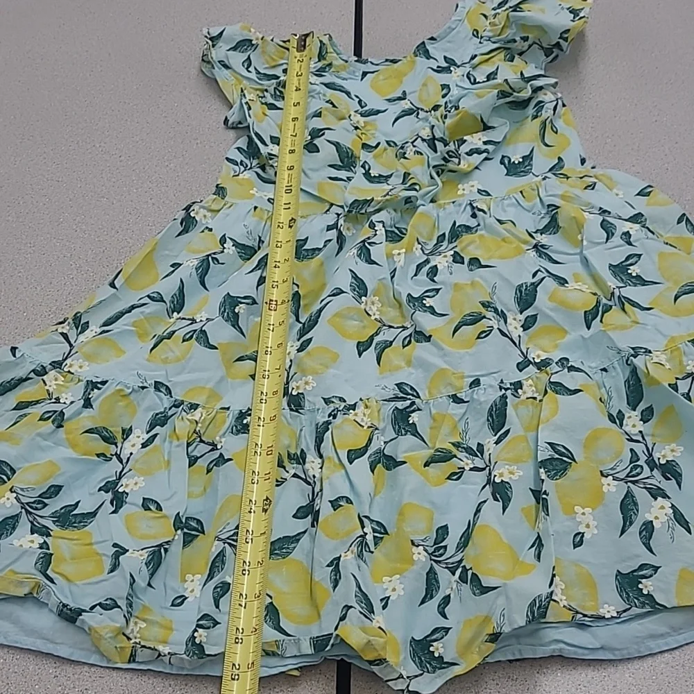 French Connection Blue and Yellow Lemon Patterned Dress Size 10/12
